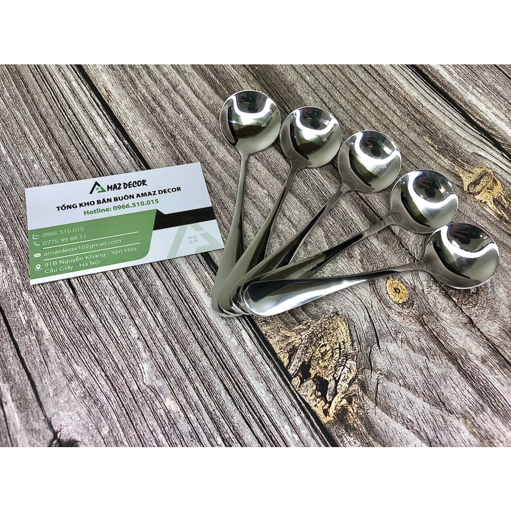 Muỗng thìa nĩa inox Hàn Quốc cán dài GN133515 sang bóng chanh sả giá siêu rẻ