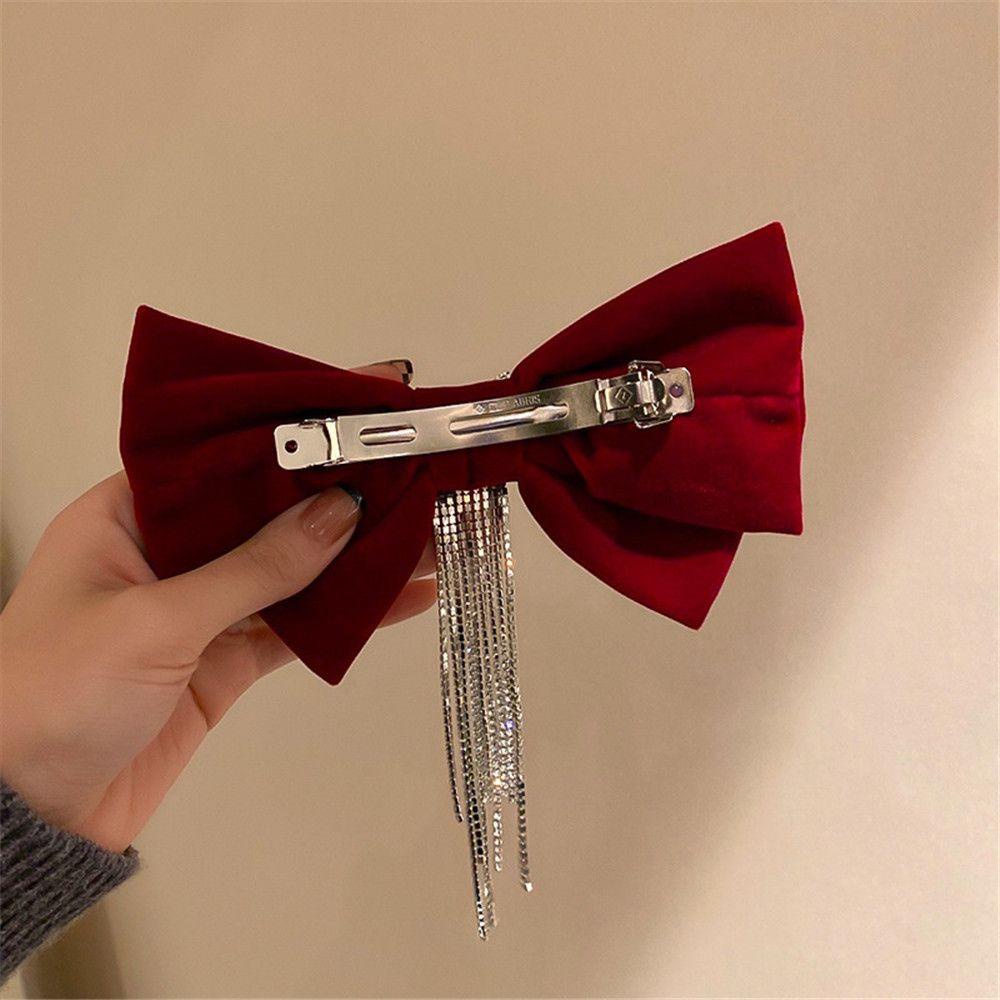 Kẹp Tóc Hình Nơ Thời Trang Dành Cho Nữ|Dây Tua Rua Xinh Xắn Chất Lượng