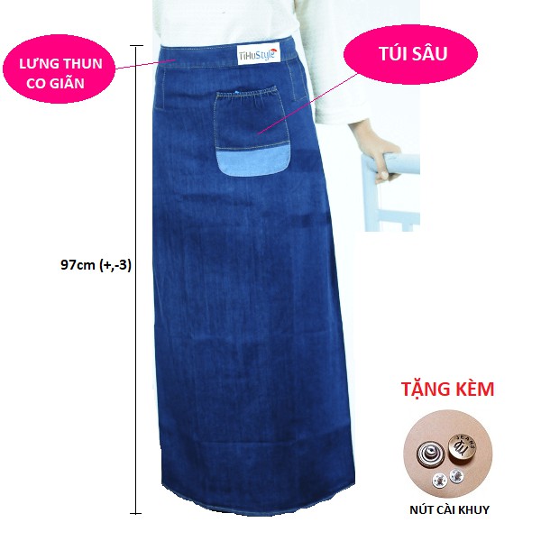 Váy chống nắng jean NHÀ MAY 45kg đến 75kg mang vừa