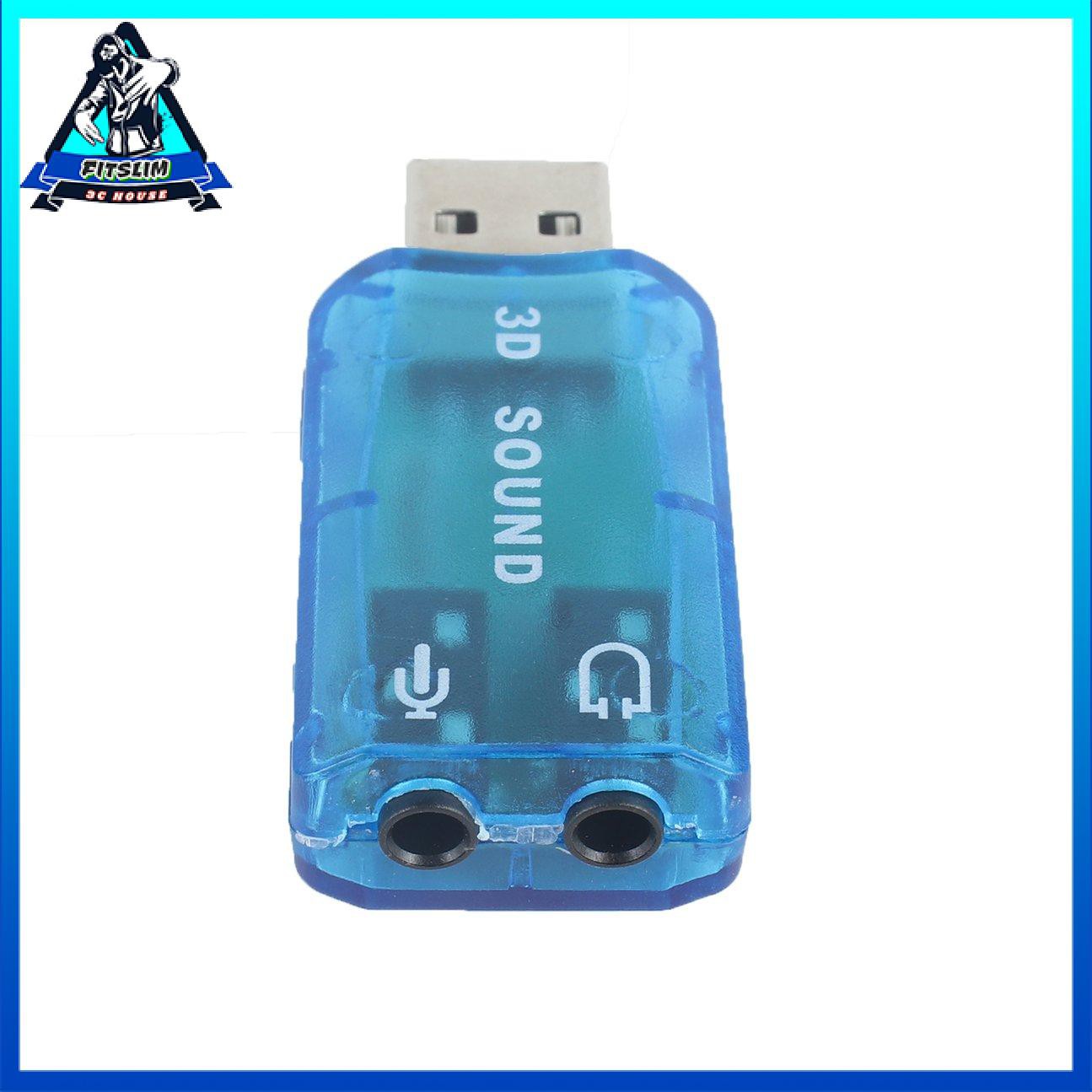 USB 1.1 Mic / Loa Âm thanh vòm Âm thanh vòm 7.1 CH 3D Card âm thanh cho máy tính xách tay PC