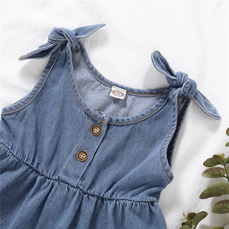 Đầm yếm denim MIKRDOO thời trang mùa hè cho bé gái 1-4 tuổi