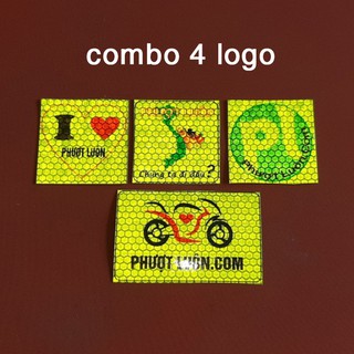 LOGO PHƯỢT PHẢN QUANG , TEM XE , TEM PHƯỢT COMBO 4 LOGO