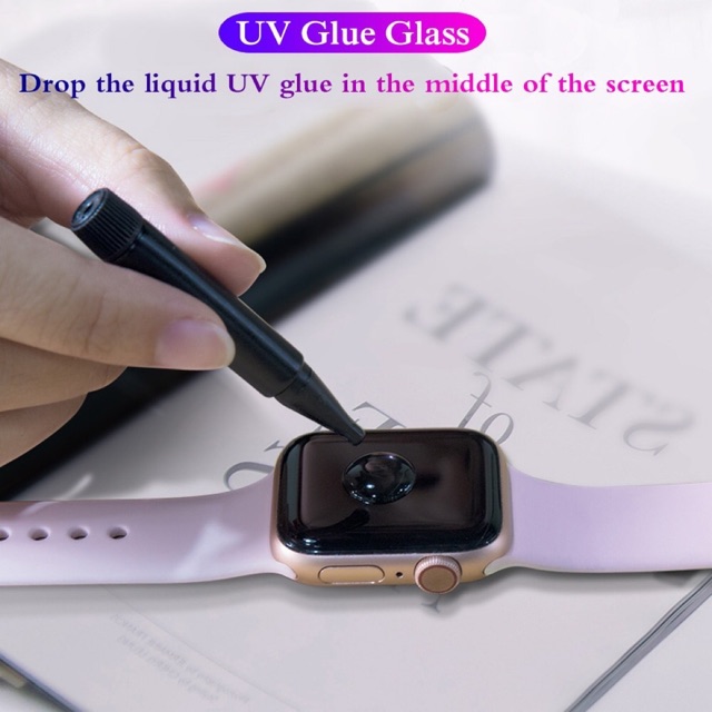 Kính cường lực Apple Watch size 1/2/3/4/5 Full keo UV màn hình trong suốt