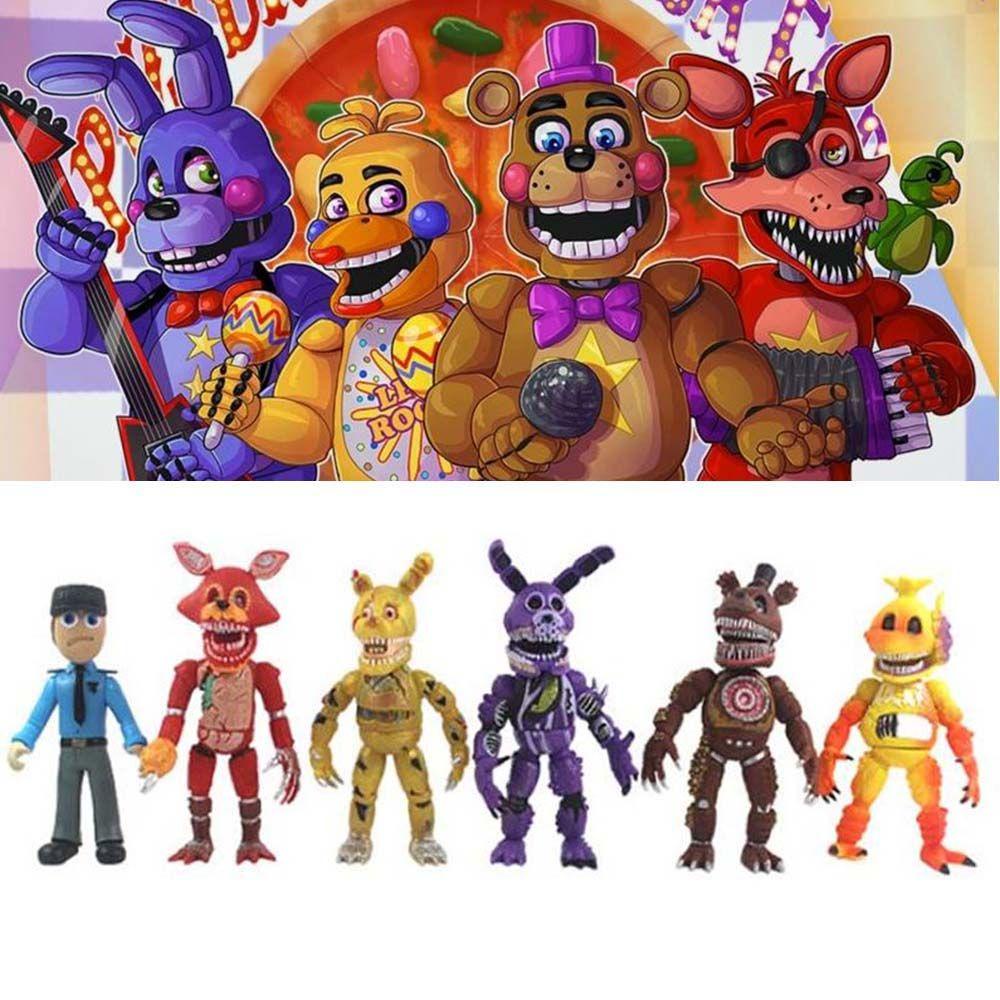 Bộ 6 Mô Hình Nhân Vật Trong Five Nights at Freddy 'S Trang Trí Xe Hơi