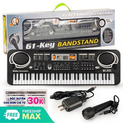 Đàn Piano Đàn Điện Tử 61 Phím Kèm mic Cho Bé Đàn Organ