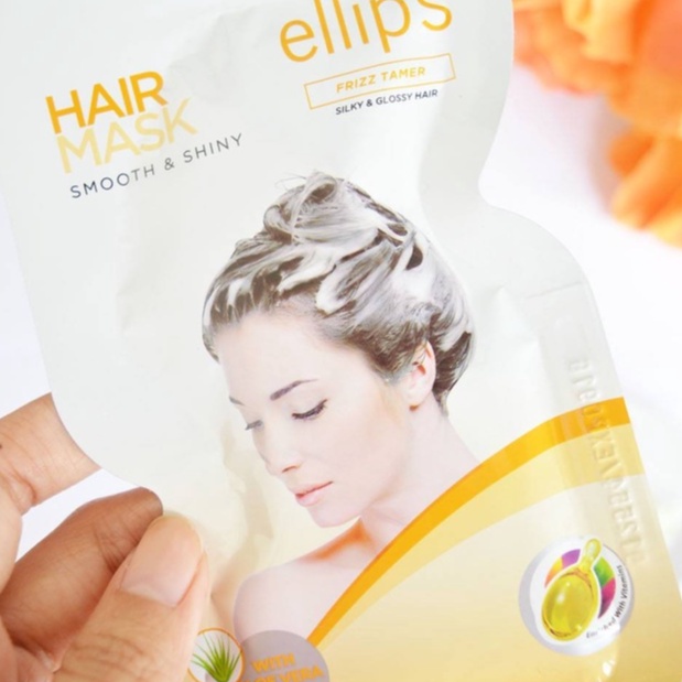 Kem Ủ Tóc Ellips Hair Mask Smooth &amp; Shiny Sachet dầu xả dưỡng tóc óng mượt 20g