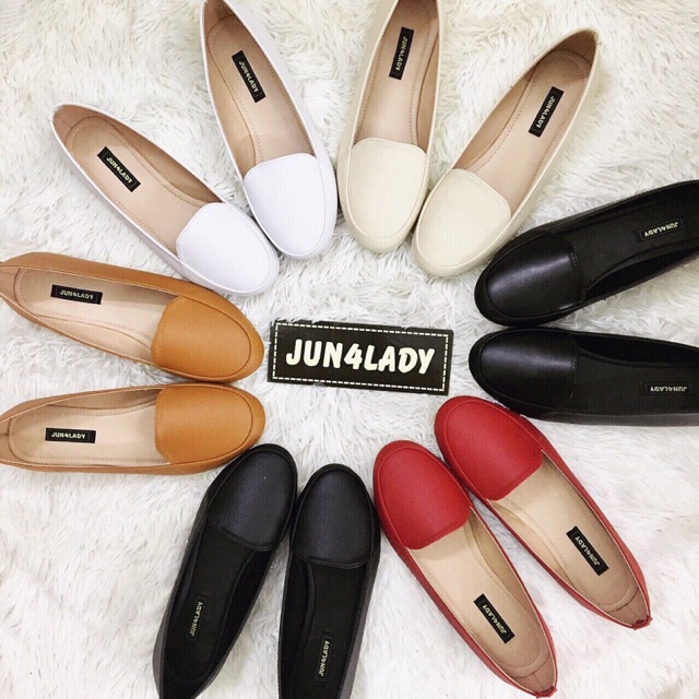 Giày búp bê mọi sần đen