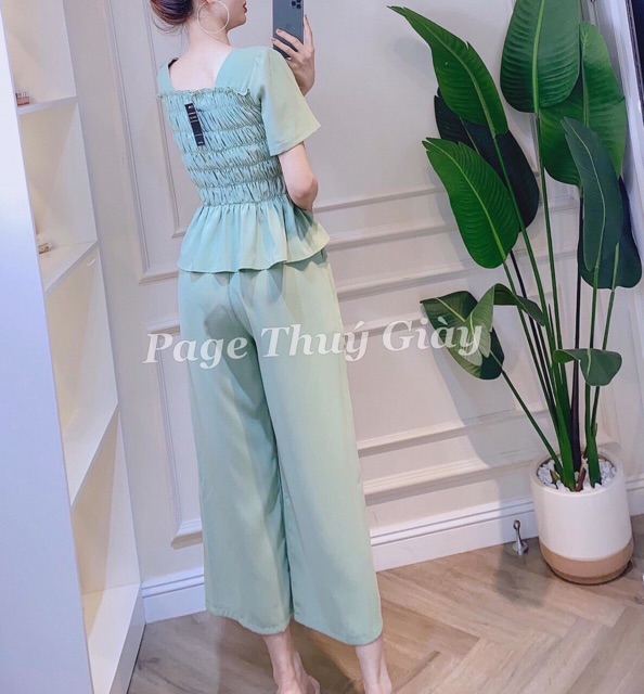 [ Mã FAMAYWA2 giảm 10K đơn 50K] Sét đồ bộ lửng ống rộng áo nhúm loe cổ vuông | BigBuy360 - bigbuy360.vn