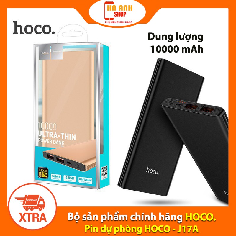 Pin dự phòng HOCO J17A Clear dung lượng 10000 mAh