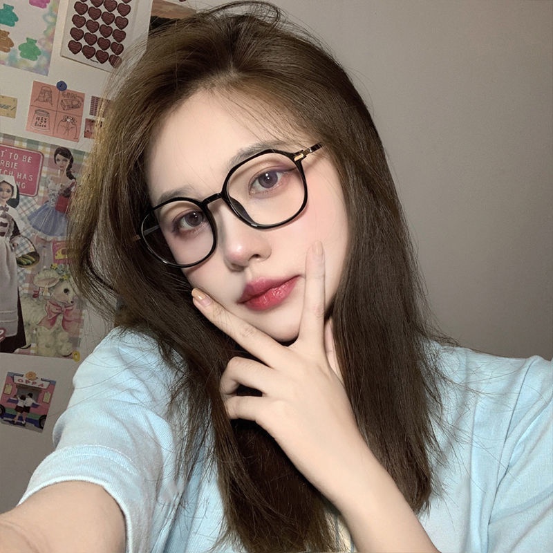 【Replaceable lenses】COD (AIMURUSI) Mắt Kính Gọng Đa Giác Chống Ánh Sáng Xanh Thời Trang Cho Nữ