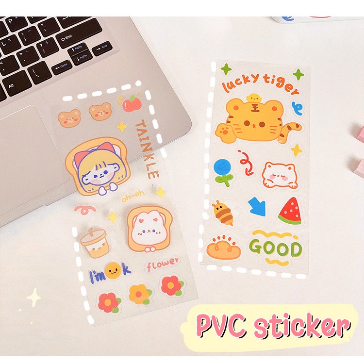 Cá Tuyết 2d Hoạt Hình Dán Nhựa Pvc Trong Suốt Miếng Dán Chống Thấm Nước Trang Trí Nước Miếng Dán Cho Bé Gái