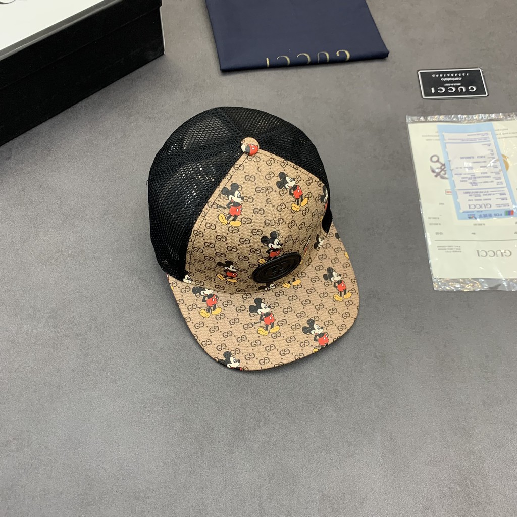 Mũ gucci nam nữ Mickey chất liệu da cao cấp họa tiết in chìm sắc nét kiểu dáng phong cách GC-MK
