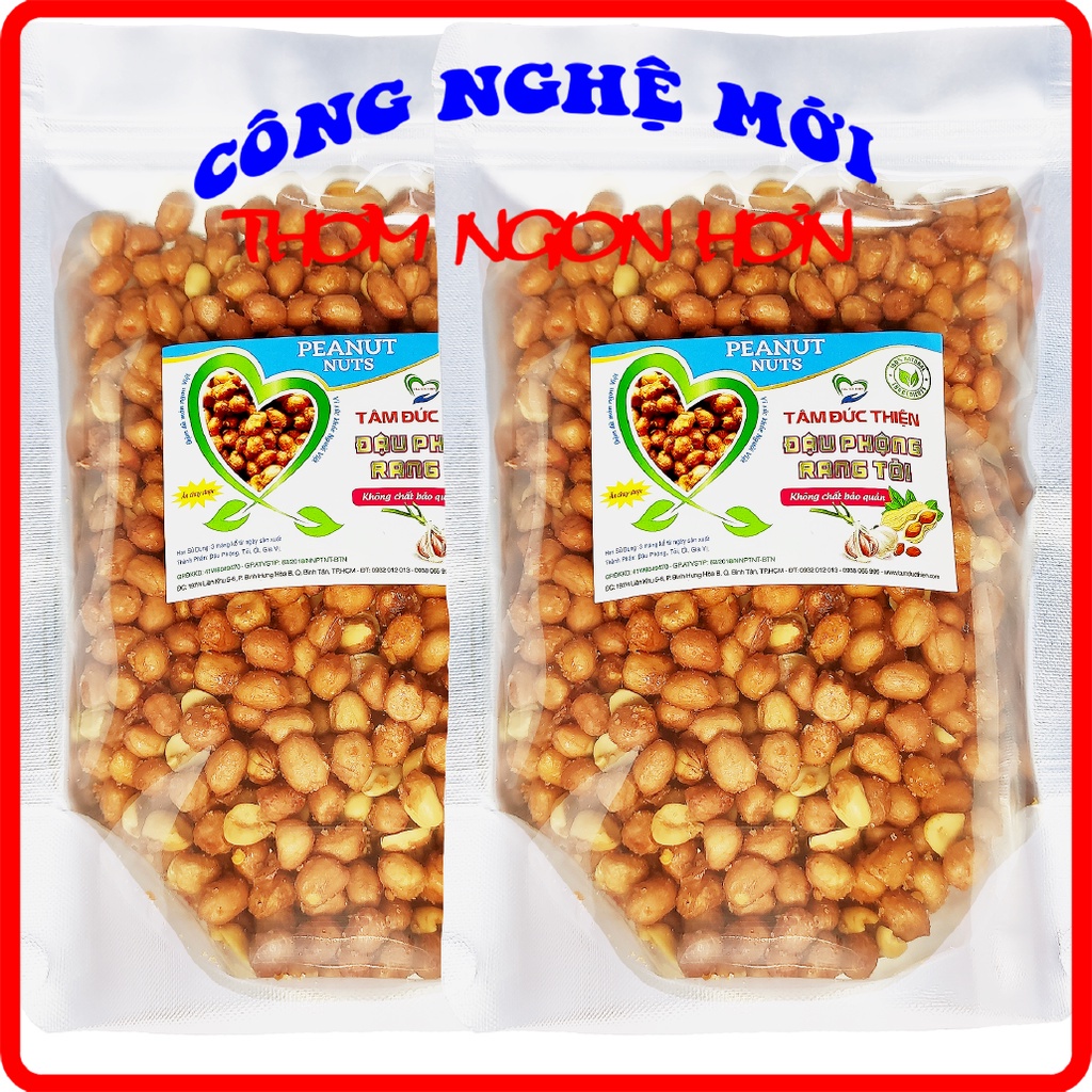 Combo 1K500GR đậu phộng rang tỏi ớt đậu phộng tỏi ớt Tâm Đức Thiện (3 x Túi 500GR)