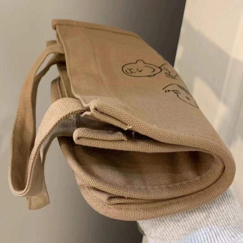 Túi Tote Vải Canvas Cỡ Lớn In Hoạt Hình Snoopy Dễ Thương