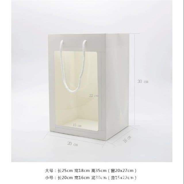 Túi giấy không kèm hoa và quà kích thước xem các hình sau