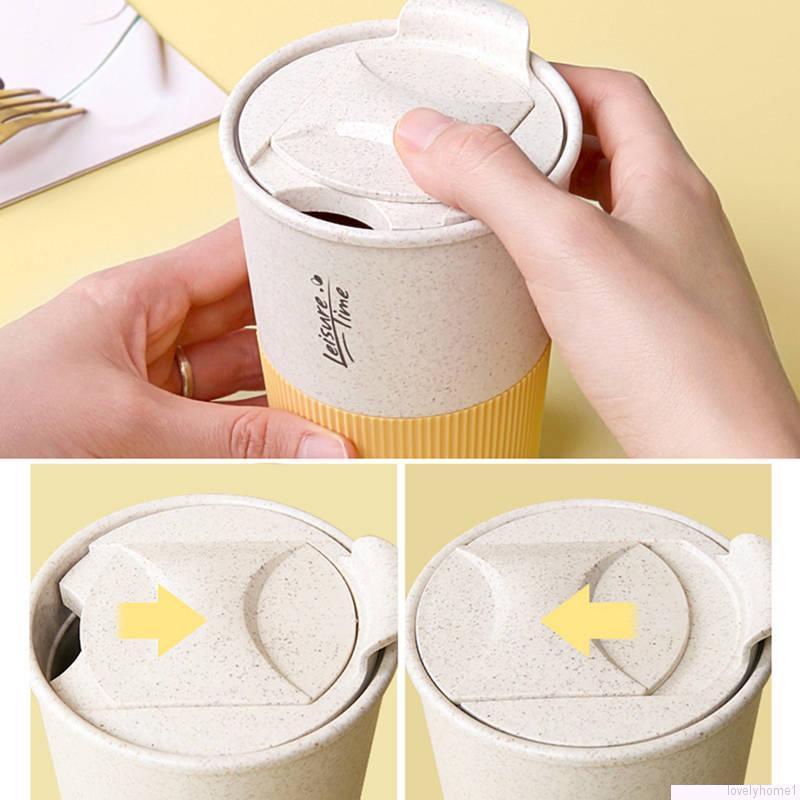Cốc uống sữa/cà phê phong cách Nhật Bản có nắp đậy dễ mang theo