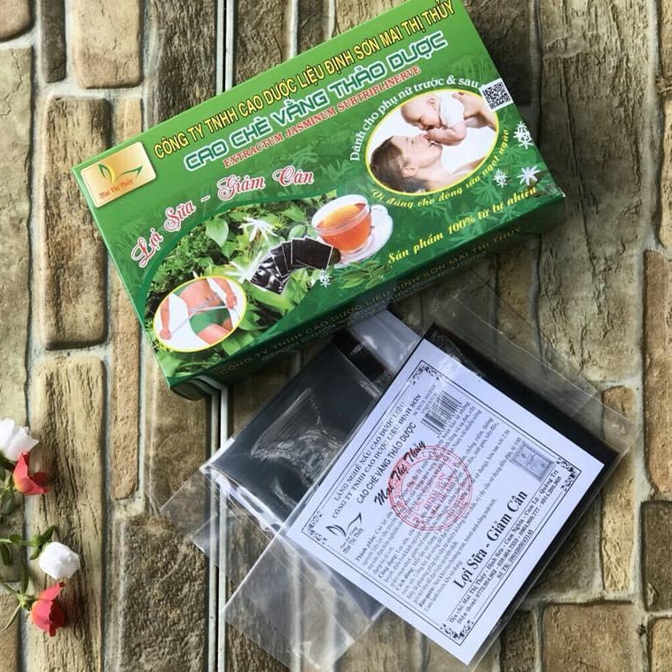 Cao chè vằng Mai Thị Thủy hộp 25 miếng lợi sữa 500g lợi sữa cho phụ nữ sau sinh, an thần, ngủ ngon, điều hòa huyết áp