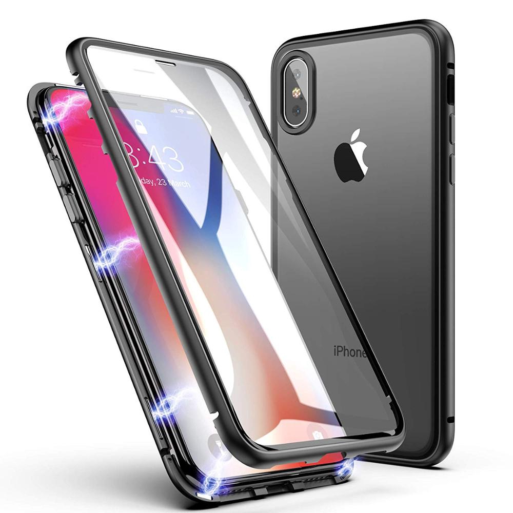 Ốp điện thoại 2 mặt từ tính bảo vệ 360 độ cho iPhone x/7/8/7plus/8plus X/XS/XR Max