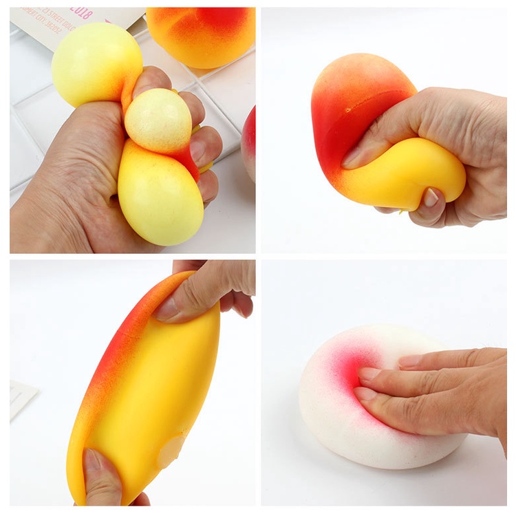 Đồ chơi squishy trái đào silicon mềm dẻo bóp tay giảm căng thẳng giảm stress