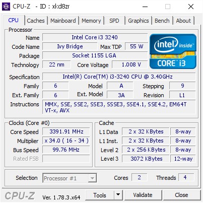 CPU core i5 3570