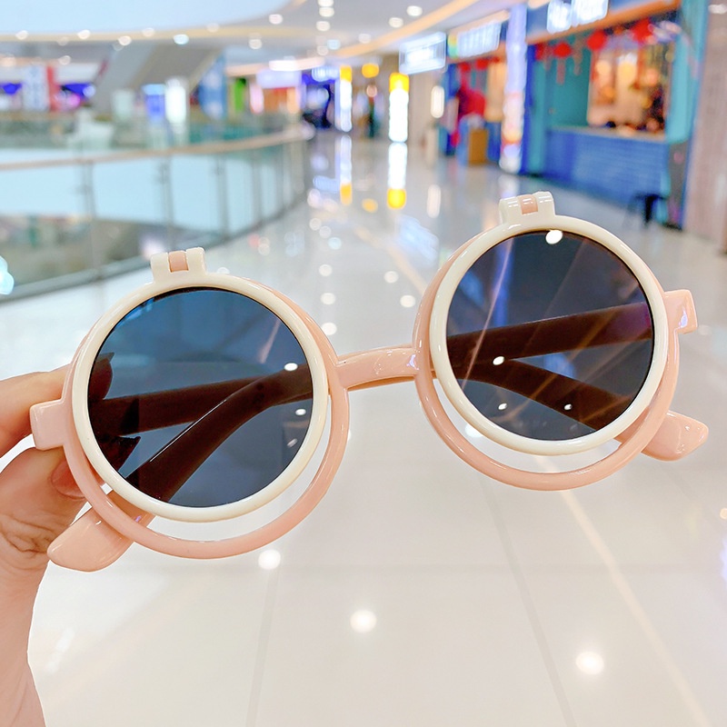 Kính Mát Tròn Màu Trơn Dễ Thương Cho Bé