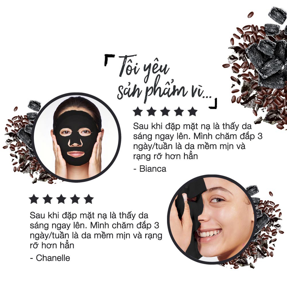 Mặt Nạ Garnier Black Serum Mask Pure Charcoal Glow Reviving Hydration Tinh Chất Gạo Đen Cấp Ẩm 28g