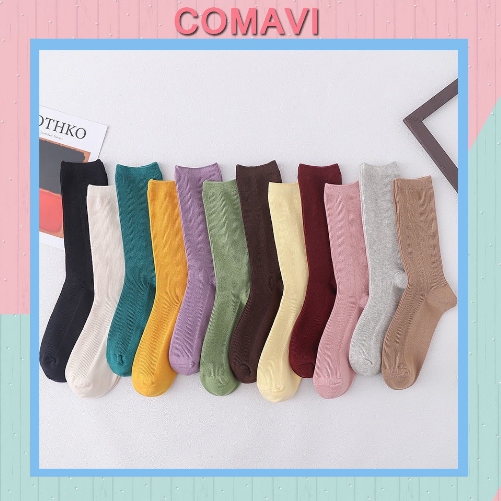 Vớ Nữ Comavi Cổ Nhún Vintage Hàn Quốc Nhiều Màu Siêu Đẹp TN11
