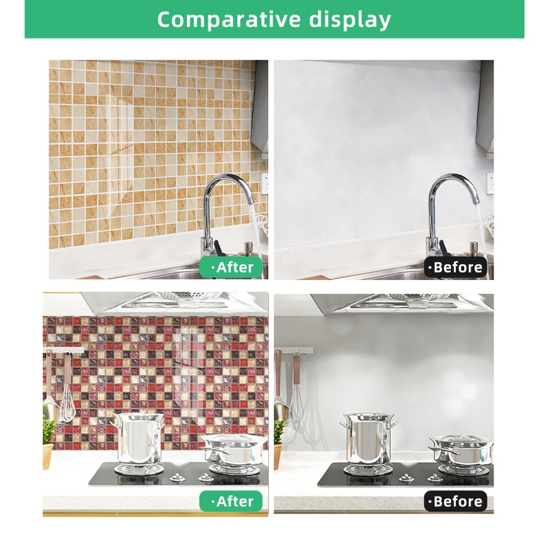 Miếng Dán Tường Giả Gạch Pha Lê Họa Tiết Mosaic Chống Thấm Nước Phong Cách Cổ Điển Tiện Dụng Cho Nhà Bếp/ Nhà Tắm