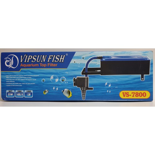 Vipsun Fish VS-7800 - Bộ Máng và Máy Bơm Lọc Nước Hồ Cá - Có bông lọc