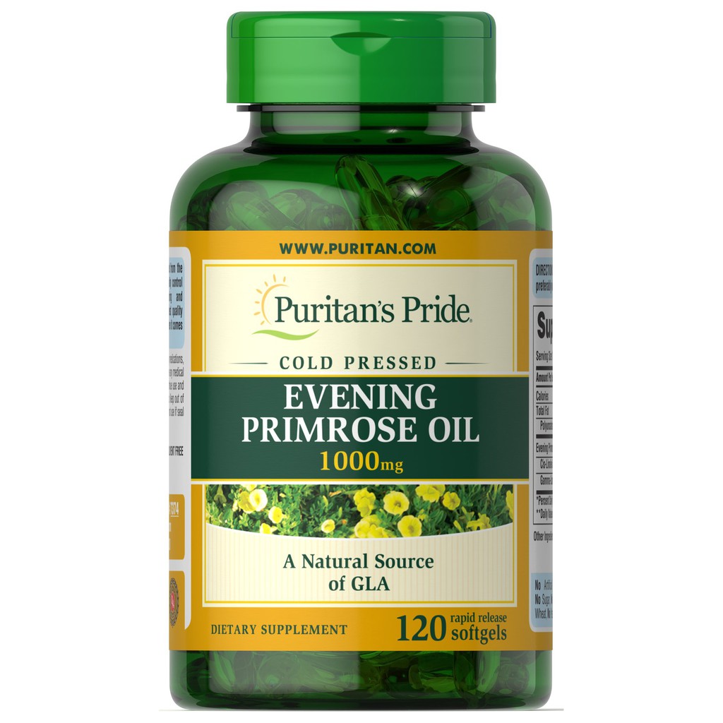Viên uống cân bằng nội tiết, đẹp da, giảm cân tinh dâù hoa anh thảo Puritan's Pride Evening Primrose Oil 1000mg 120v