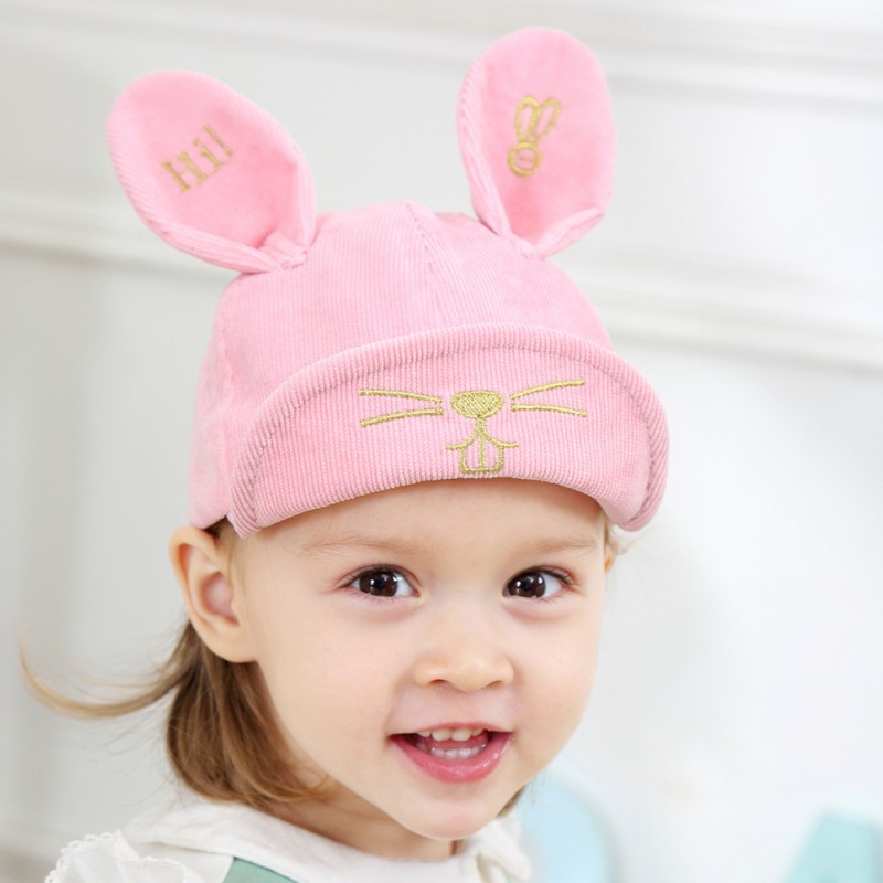 Mũ trùm đầu hình tai thỏ màu sắc kẹo ngọt cho bé