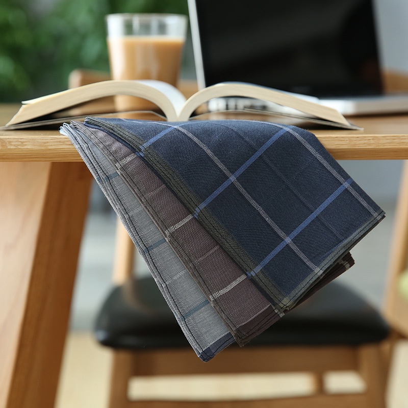 3 cái / bộ 43 * 43 cm business handkerchief soft sweat-absorbent cotton men's square handkerchiefs