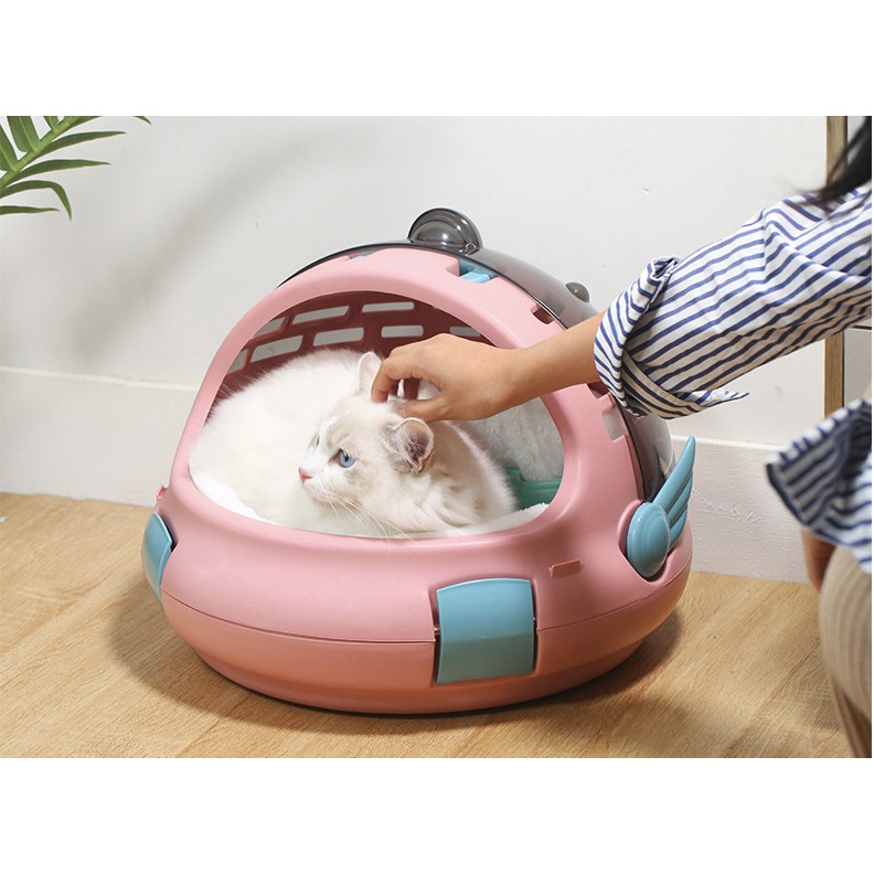 Lồng chó mèo thoáng khí cánh tiên, túi đựng balo vận chuyển thú cưng cún mèo Con Mèo Xiêm