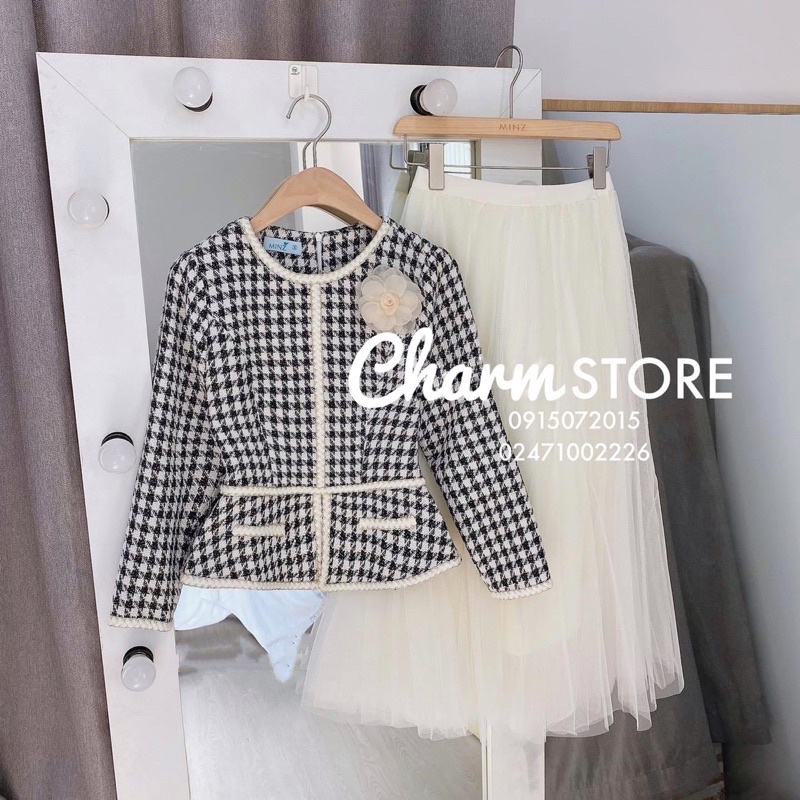 Áo kiểu peplum công sở hàn quốc sang chảnh tay dài chất liệu zíc zắc mềm mịn dày dặn A28