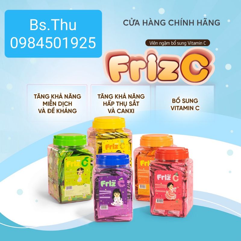 FRIZ C kẹo FRIZC viên ngậm, nhai bổ sung vitamin C tăng cường khả năng miễn dịch, tăng khả năng hấp thụ sắt và Canxi