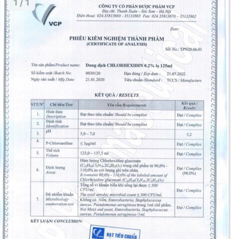 Nước súc miệng sát khuẩn chlohexidine 0,2% cho mùa covid 19