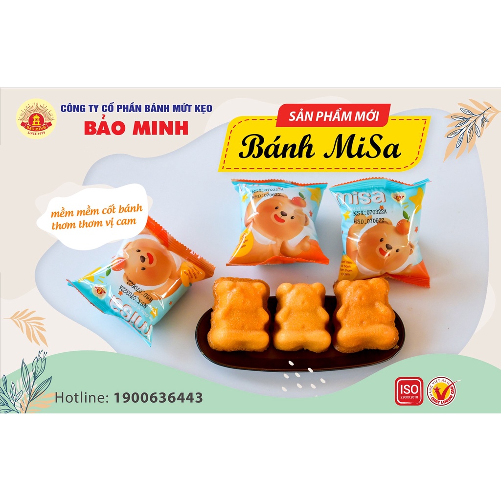 Bánh Misa (Cake gấu Vị cam) Bảo Minh 30gr