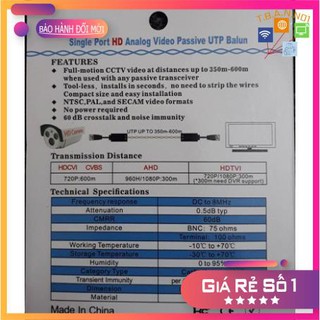 Video balun 2Mp 600M chống sét