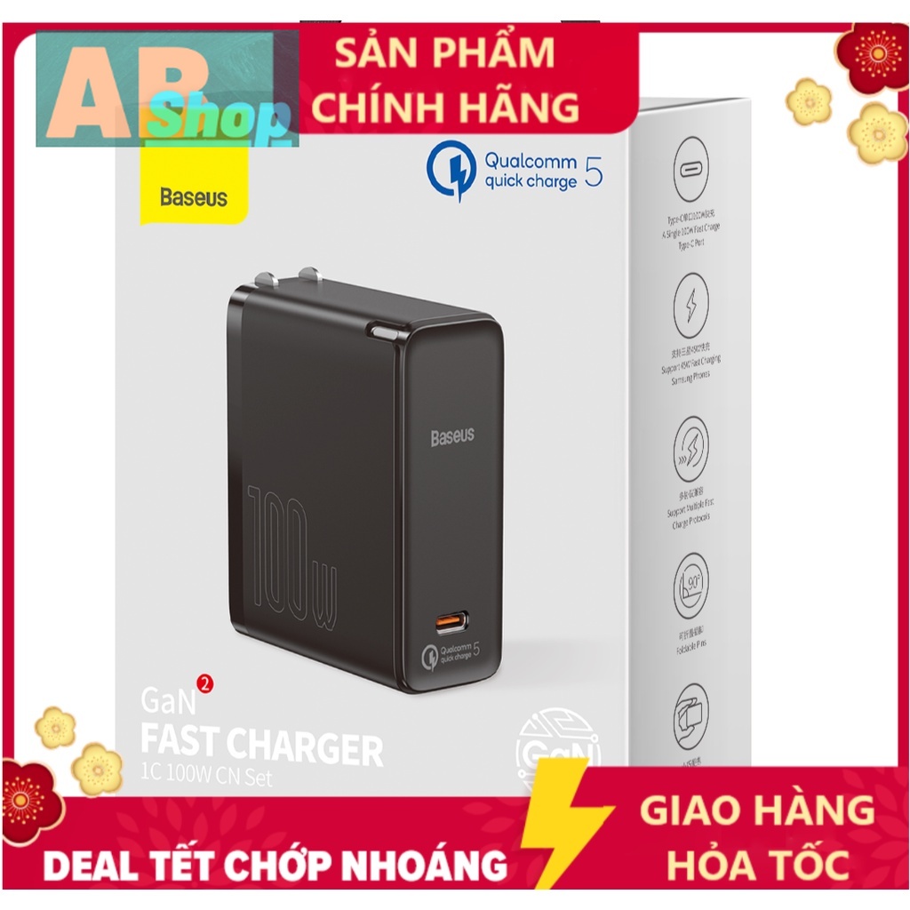 Baseus 100w Bộ sạc siêu nhanh Baseus GaN2 Fast Charger 1C 100W
