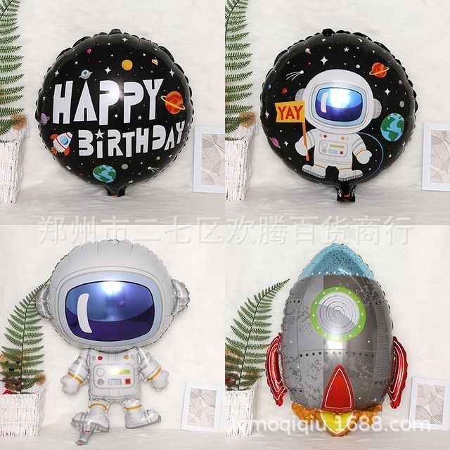 Set bóng bay trang trí sinh nhật chủ đề phi hành gia ver 5🍓FREESHIP🍓 Trang trí sinh nhật cho bé trai đầy đủ như hình