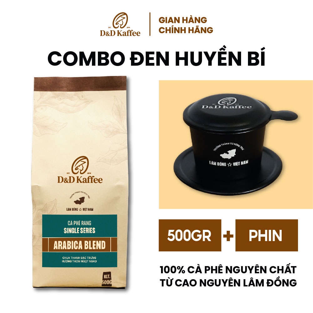 Cà phê Arabica Blend Gói 500gr, Cà phê nguyên chất 100% rang mộc - D&D Kaffee