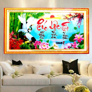Tranh đính đá Phúc lộc thọ DF024 (tự làm)
