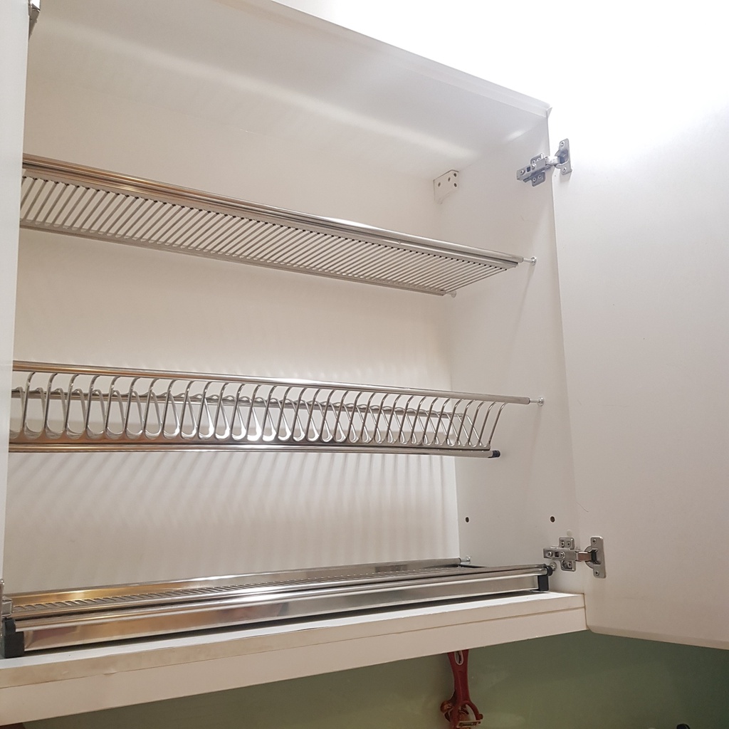 Kệ Chén Cố Định, Kệ Bát Đĩa Cố Định Tủ Bếp Dạng Chữ V INOX Không Gỉ 304  - Đổi Mới 1 Năm - Có Thợ Lắp