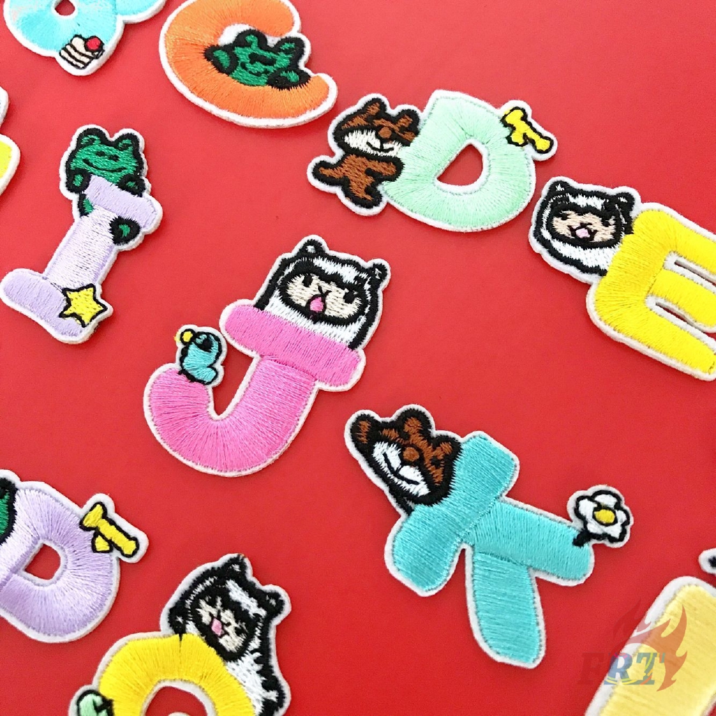 ☸ Cartoon Letter Patch ☸ 1Pc Diy Sew On Iron On Badges Patches Apparel Applique