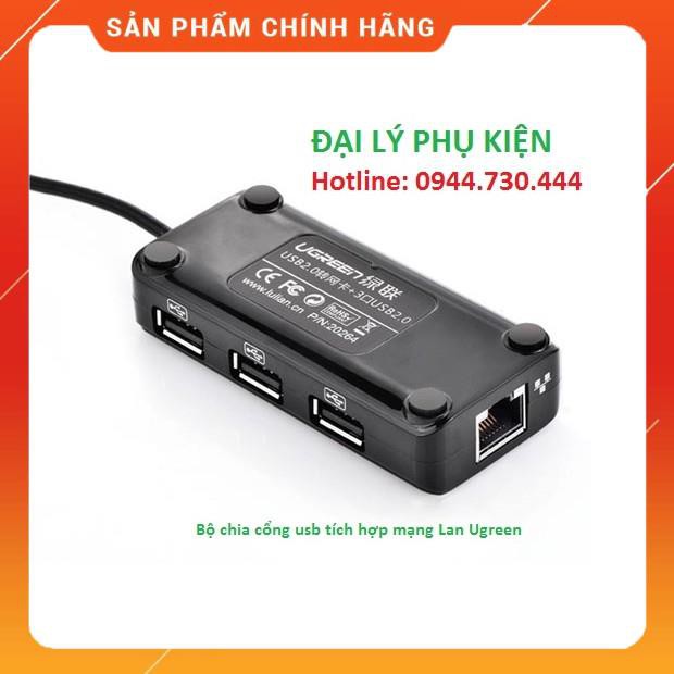 Cáp chuyển USB 2.0 sang lan + hub 3 cổng USB UGREEN 20264 dailyphukien