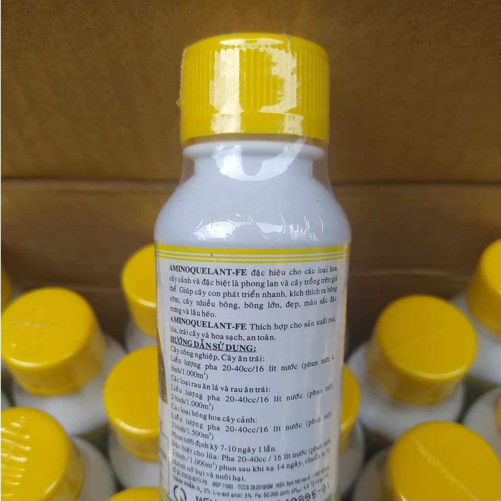 Phân Bón Growmore Amino Quelant Fe chai 100ml, Biến Vàng Thành Xanh, Khắc Phục Hiện Tượng Thiếu Sắt
