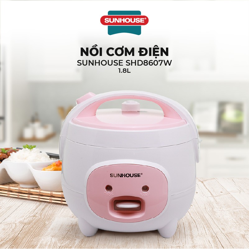 Nồi cơm điện 1.8L SUNHOUSE SHD8607W hàng chính hãng giá tốt