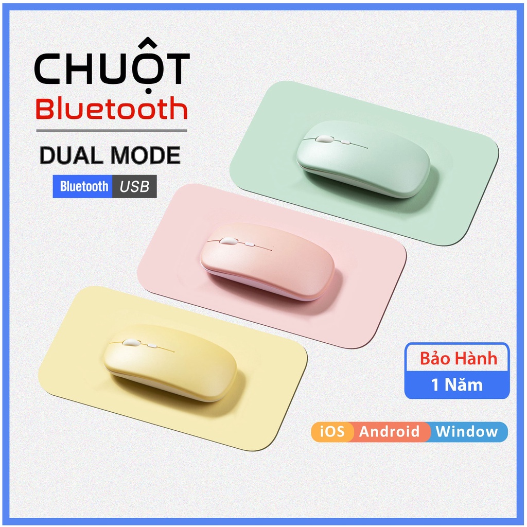 Chuột Bluetooth cho Laptop, Máy tính, Máy tính bảng, Điện thoại - iOS Android Window SP Mới BH 1 Năm