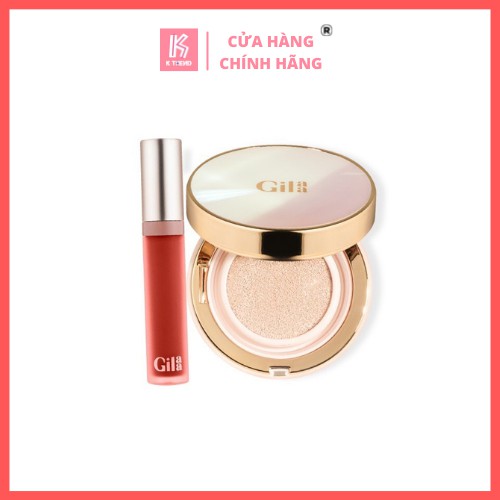 Combo Phấn nước Gilaa Long Wear DD Cushion &amp; Lip Cream