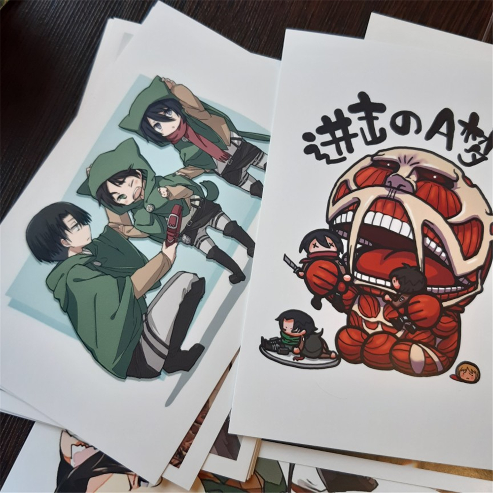 Set 30 Tấm Thẻ In Hình Anime Attack On Titan